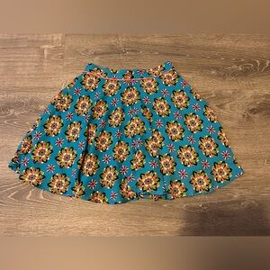 Flying Tomato Mini Skirt Womens XS Lined Neon Blue Pink Boho Floral Geometric